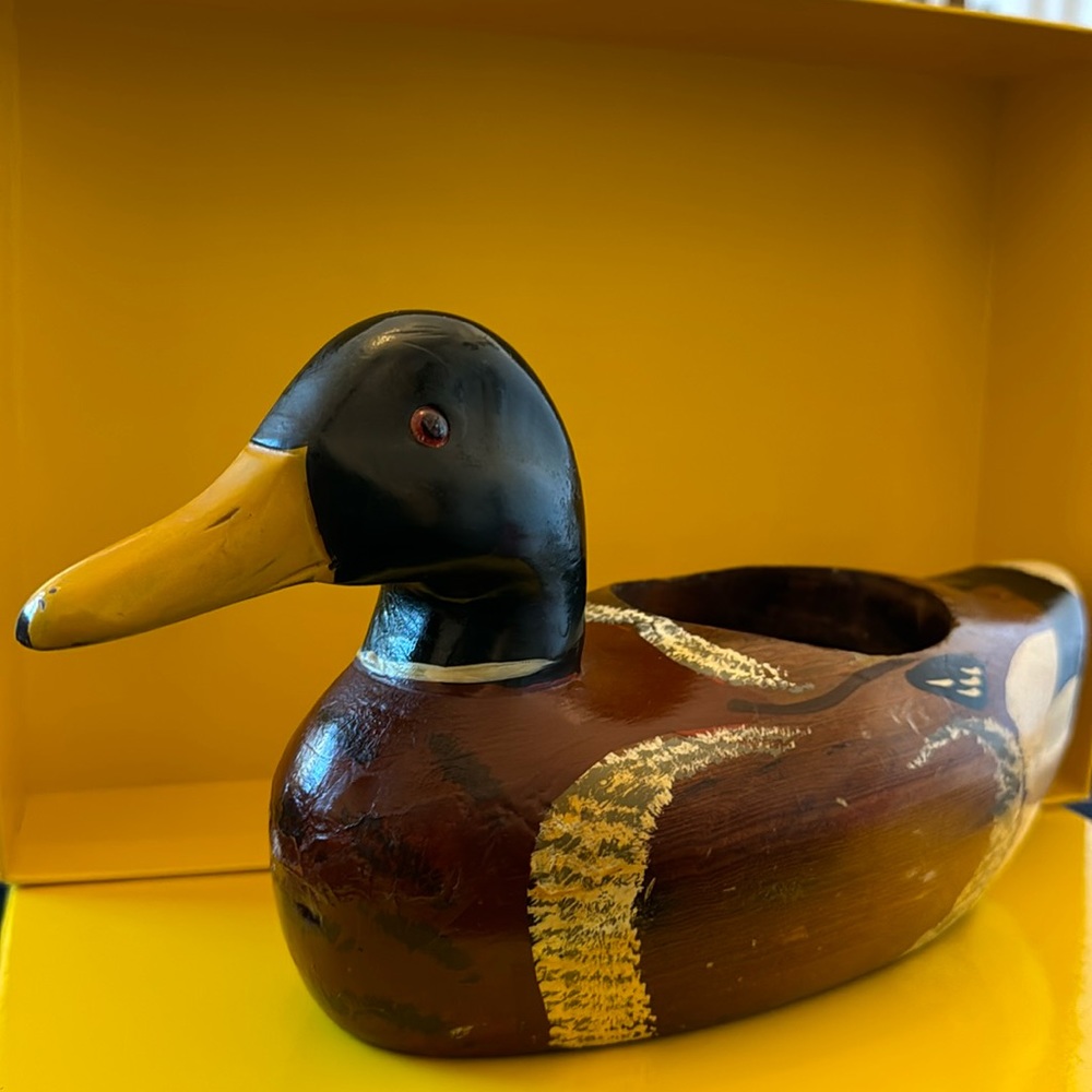 Old Vtg DAVIDSON-UPHOFF Duck Motif WOOD PLANTER BOX